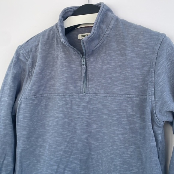Orvis Blue Quarter-Zip Pullover with Pockets Medium - Picture 5 of 16